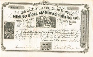 Big Sandy River Cannel Coal Mining and Oil Manufacturing Co. - Stock Certificate